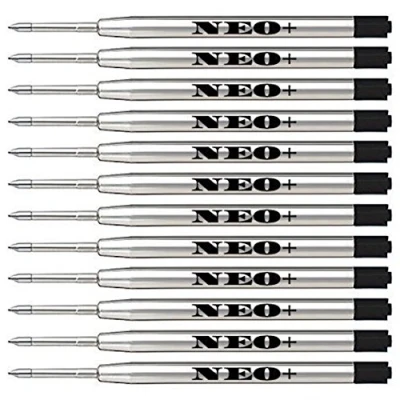 Afbeelding van Kwaliteit balpenvullingen, goedkoop maar langdurig, medium punt. Compatibel met Parker Balpen ook. G2 Stijl Vulling (12 x zwarte inkt)