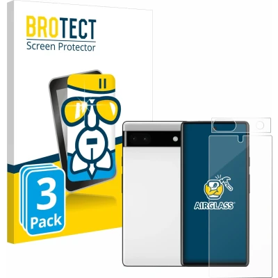 Afbeelding van BROTECT Screenprotector voor Google Pixel 6a (Voor+Camera) Folie Beschermfolie Beschermglas transparant (3 Stuks)