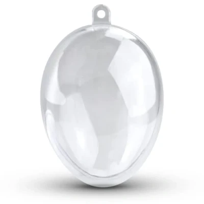 Afbeelding van Netuno 5 stuks acryl eieren, 10 cm grootte, 7 diameter, transparant, deelbaar, kunststof plastic eieren voor decoupage, decoratie, knutselen