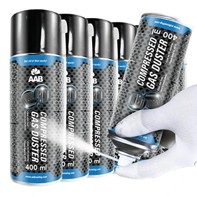 Afbeelding van AAB Compressed Gas Duster Freezing Spray 400ml Set of 6 Deep Freeze Spray, Freezer Pipe Frost Kit, Freezes Down to 50*C