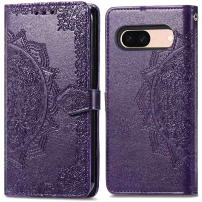Afbeelding van Google Pixel 8a Hoesje Kunstleder iMoshion Bookcase Paars Telefoonhoesje