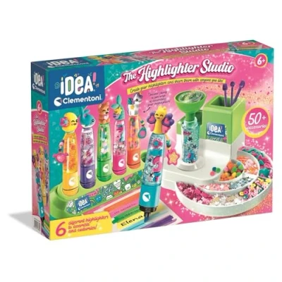 Afbeelding van Clementoni Idea 18860 Markeerstiften voor in de werkplaats met meer dan 50 accessoires, creatief speelgoed, knutselset, gepersonaliseerde pen, cadeauset kinderen vanaf 6 jaar