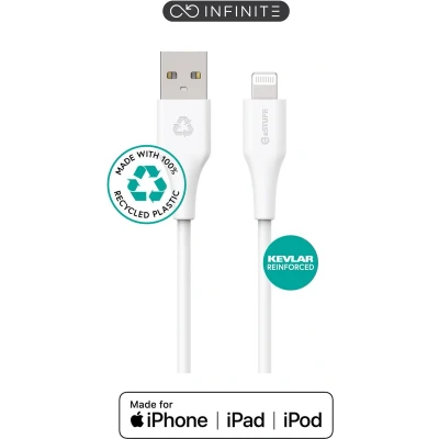 Afbeelding van eSTUFF ES601170, 1 m, Lightning, USB A, Mannelijk, Wit