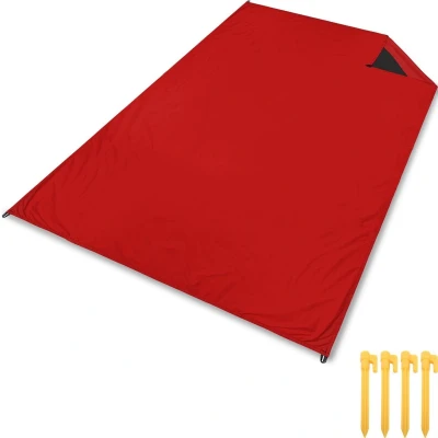 Afbeelding van picknickdekens, outdoor stranddekens, waterdicht, wasbaar, zandvrij, 200 x 140 cm, large Rood