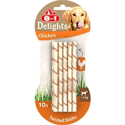 Afbeelding van 8in1 Delights Twisted Sticks Kip 10 stuks