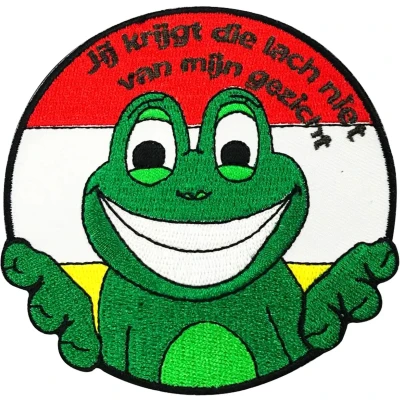 Afbeelding van Fjesta© Oeteldonk Embleem Lach niet van Gezicht Carnaval Den Bosch