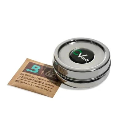 Afbeelding van Boveda CVAULT XSmall Twist Uithardings en bewaarcontainer, geurloos, luchtdicht lichtbestendig, roestvrij staal van levensmiddelenkwaliteit, inclusief 62% RH