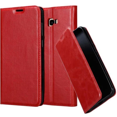Afbeelding van Cadorabo Hoesje geschikt voor Samsung Galaxy J4 PLUS in APPEL ROOD Beschermhoes met magnetische sluiting, standfunctie en kaartvakje Book Case Cover Etui