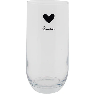 Afbeelding van Clayre &amp; Eef Waterglas 280 ml Glas Hart Love Longdrinkglas Transparant