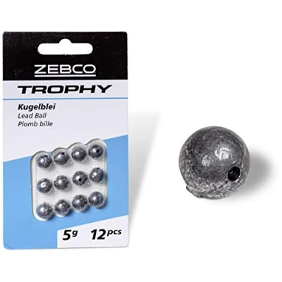 Afbeelding van 12g Zebco Trophy Lead Ball 7pcs Inline lood