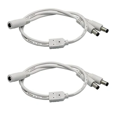 Afbeelding van PAUTIX 2 stuks DC 1 vrouwelijke naar mannelijke stekkers, 5,1 mm x 2,1 mm, splitterkabel voor ledstrips, CCTV beveiligingscamera&#039;s (1 2)