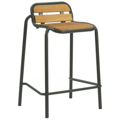 Afbeelding van Normann Copenhagen Vig Wood Barkruk 65 Donkergroen