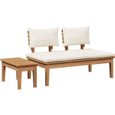 Afbeelding van vidaXL 2 Piece Tuinbank Set Massief Hout Teak