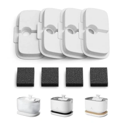 Afbeelding van PETLIBRO Kattenfonteinfilter, 4 delige set voor dokstream, drinkfontein katten PLWF005, PLWF115, PLWF105, 2 maandenset vervangingsfilter kattendrinkfontein