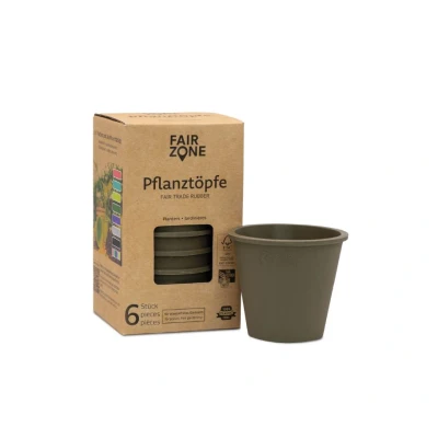 Afbeelding van Fairzone Plantenpotten Rubber Olive 6 Stuks