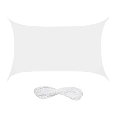 Afbeelding van Relaxdays schaduwdoek rechthoekig zonnedoek polyester schaduwzeil concaaf wit, 3 x 4 m