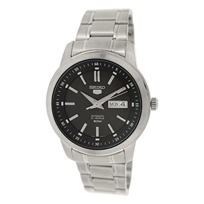 Afbeelding van Horloge Seiko 5 Snkm87k1 Heren Zwart, Zilver, Armband