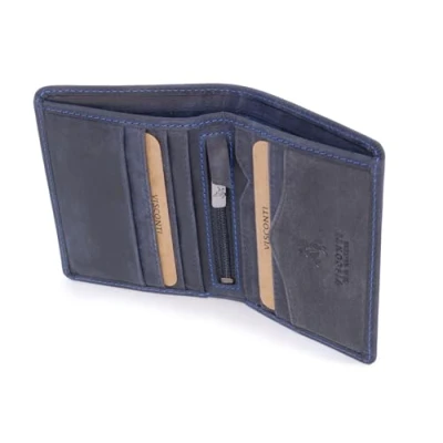 Afbeelding van Visconti Heren Portemonnee Hunter Leer Geschenk Doos 705 Arrow Olie Blauw RFID