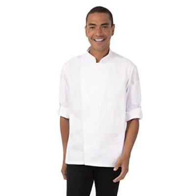 Afbeelding van Chef Works Urban Hartford unisex koksbuis met rits lange mouw wit S, Borstomvang: 92 97cm