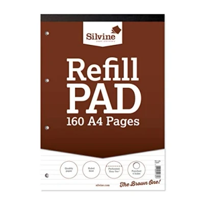 Afbeelding van Silvine A4 Refill Pad Gevoerd (160 pagina&#039;s) Single