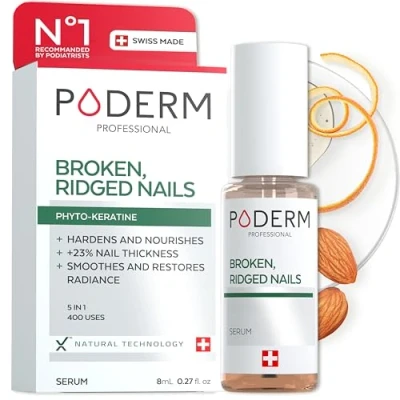 Afbeelding van PODERM BREEKBARE, GESTREEPTE en VERZAKTE NAGELS Behandeling met herstellende, versterkende, revitaliserende voedende planten Professionele verzorging van voeten/handen Gemakkelijk snel Geproduceerd in Zwitserland