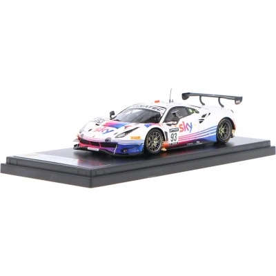 Afbeelding van De 1:43 Diecast Modelauto van Ferrari 488 GT3 Evo Sky Tempesta Racing #93 24H Spa 2021. rijders waren C. Froggatt / J. Hui M. Cressonni en E. Cheever. fabrikant het schaalmodel is Looksmart.