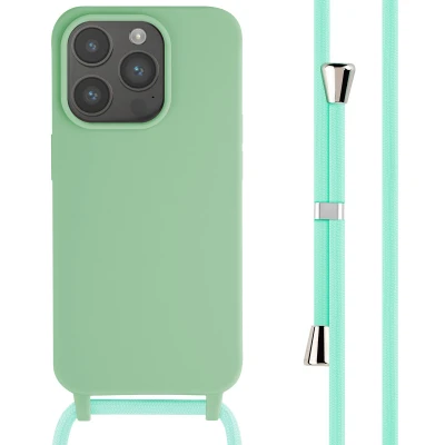 Afbeelding van Apple iPhone 15 Pro Hoesje Siliconen en TPU (zacht) iMoshion Softcase/Koordhoesje/Backcover Groen Telefoonhoesje