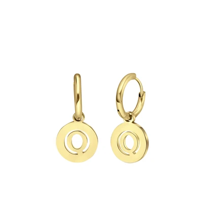 Afbeelding van Lucardi Letter Q Oorbellen Q, Dames, Maat: One Size,