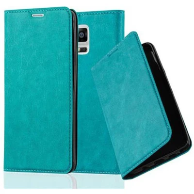 Afbeelding van Cadorabo Hoesje geschikt voor Samsung Galaxy NOTE 4 in BENZINE TURKOOIS Beschermhoes Case magnetische sluiting Cover