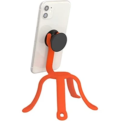 Afbeelding van PopSockets: Popmount 2 Flex Flexibel, Niet Klevend Silicone Handsfree Support en Tripod voor Smartphone Tablet Tangerine