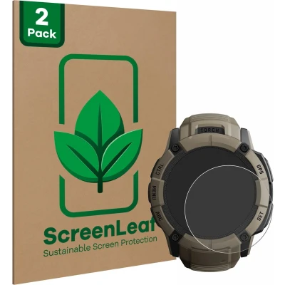 Afbeelding van ScreenLeaf Screenprotector voor Garmin Instinct 2X Solar Tactical Edition Duurzame schermbescherming Folie Beschermfolie transparant (2 Stuks)