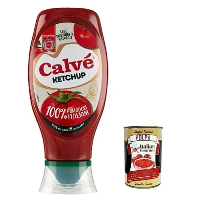 Afbeelding van 6x Calvé ketchup 100% tomaten van Italiaanse oorsprong, glutenvrij, zonder conserveringsmiddelen en kleurstoffen, 430 ml + gourmet polpa 400 g