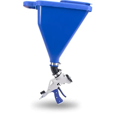 Afbeelding van Marshalltown Sharp Shooter 2.1 trechter/spuitpistool met 45 graden hoekadapter, blauw, gereedschap voor schilders