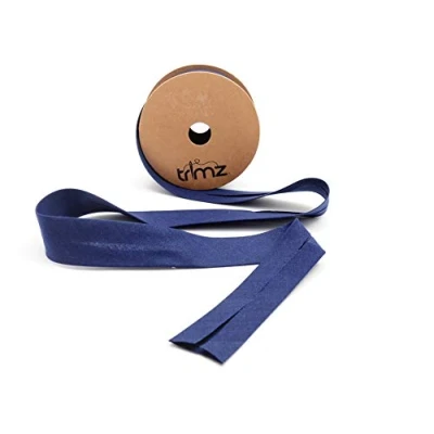 Afbeelding van Trimz Poly Katoen Bias Binding, Navy, 25mm x 5m
