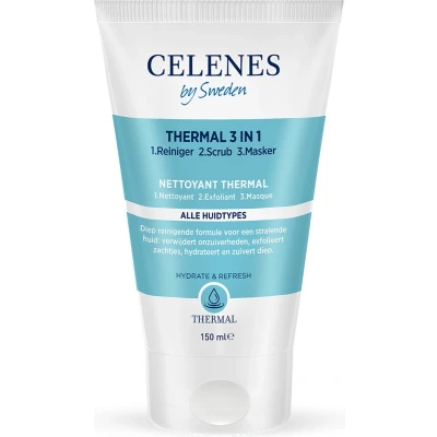 Afbeelding van Celenes by Sweden Thermal 3 in 1 Peeling Masker 150ml Scrub/Masker Gezichtsmasker Alle Huidtypes