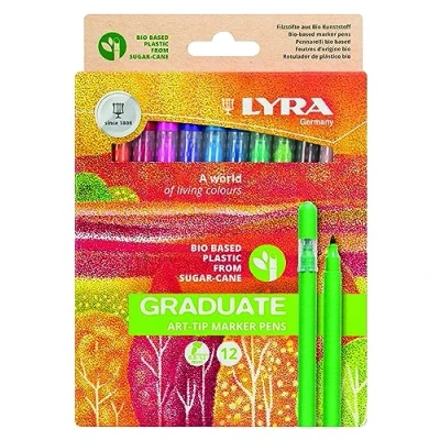 Afbeelding van LYRA Graduate Art Tip Markers, verschillende kleuren, 12 stuks