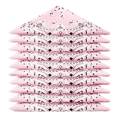 Afbeelding van BANDANA Stuks Poeder Roze Paisley Motief 100% Katoen Superieure Dikte 20 Exclusieve Kleuren