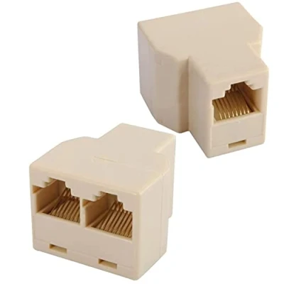 Afbeelding van CABLEPELADO RJ45 telefoonsplitter dubbele adapter Telefoon Splitter 6P4C RJ11 Wit