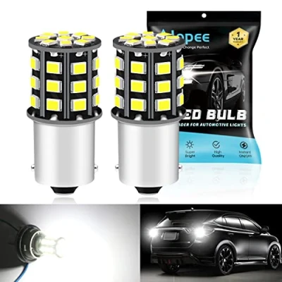 Afbeelding van Alopee Set van 2 achterlichten, ledlampen, 1156, P21W, 2835, 33, 7506, 1003, 12 24 V, extreem helder wit, 1141 1073 7506 1003 lumen, 950 SMD, vervanging voor interieurverlichting, camper