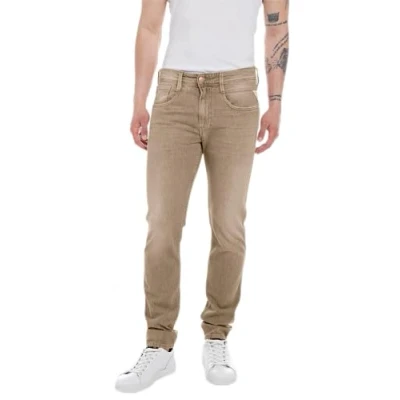 Afbeelding van Replay Heren Jeans Anbass Slim Fit van comfort Denim, Desert 613, 29W / 32L
