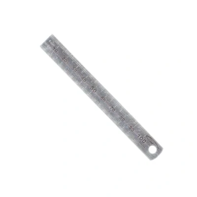 Afbeelding van Liniaal van flexibel staal, dubbelzijdig, dikte = 0,5 mm, L 13 10 cm