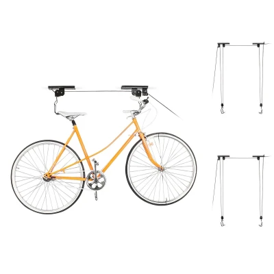 Afbeelding van Relaxdays 3 x fietslift ophangsysteem fiets fietsophangsysteem plafondlift universeel