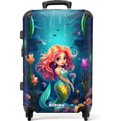 Afbeelding van NoBoringSuitcases.com® Kinderkoffer meisje zeemeermin Trolley koffer kind 20 kg bagage