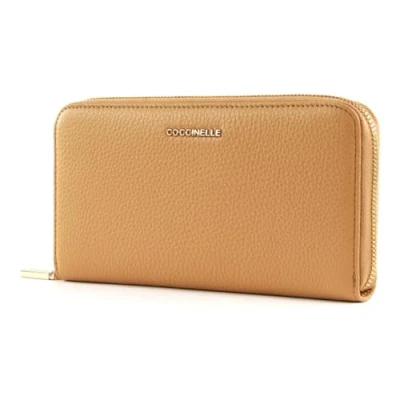 Afbeelding van COCCINELLE Metallic Soft Zip Around Wallet Warm Beige