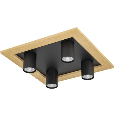Afbeelding van EGLO Valcasotto 1 Plafondlamp GU10 37 cm Zwart/Bruin