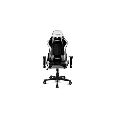 Afbeelding van DRIFT GAMING DR175GRAY Professionele gamestoel, kunstleer, 2D verstelbare armleuningen, klasse 4 zuiger, draaibaar, vlindermechanisme, lumbaal en cervicaal kussen, Standaard, Grijs