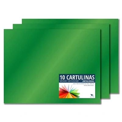 Afbeelding van Raylu Paper® 50 x 65 cm, 10 stuks, 180 g/m², gekleurde dozen ideaal voor knutselwerk, kantoor, tekenen, papyroflex (groen metallic)