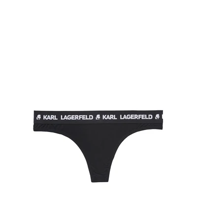 Afbeelding van KARL Lagerfeld LOGO Thong String, Dames, Maat: Large, Black