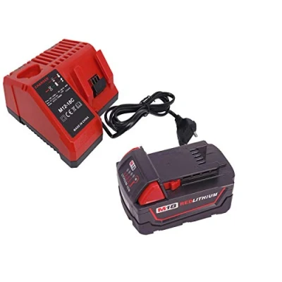 Afbeelding van FengBP® voor 18V Milwaukee oplader met 1 stuk 5000mAh accu M18 slagschroevendraaier 48 11 1840 1828 59 1807 1806 C18B M18BX Li18 8B4 Mt. 18 XC
