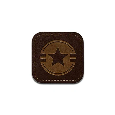 Afbeelding van Lapjes Appliqués Lederen ster overdrukplaatjes opzetstukken Applicaties opnaaien opstrijken Lap Patches, Maat: 2,9 x cm